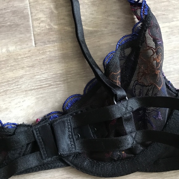 NEW Free People Black Embroidered Floral Bra - Picture 6 of 7